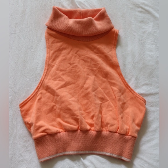 Free People Movement | Peach Sleeveless Turtleneck Tank Top -Small - Picture 1 of 3